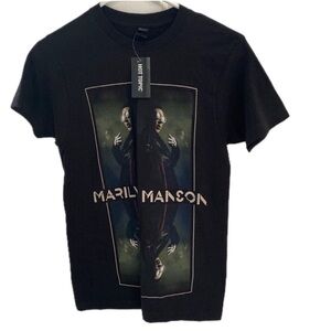 Marilyn Manson Hot Topic NWT black graphic short sleeve band tee shirt size XS